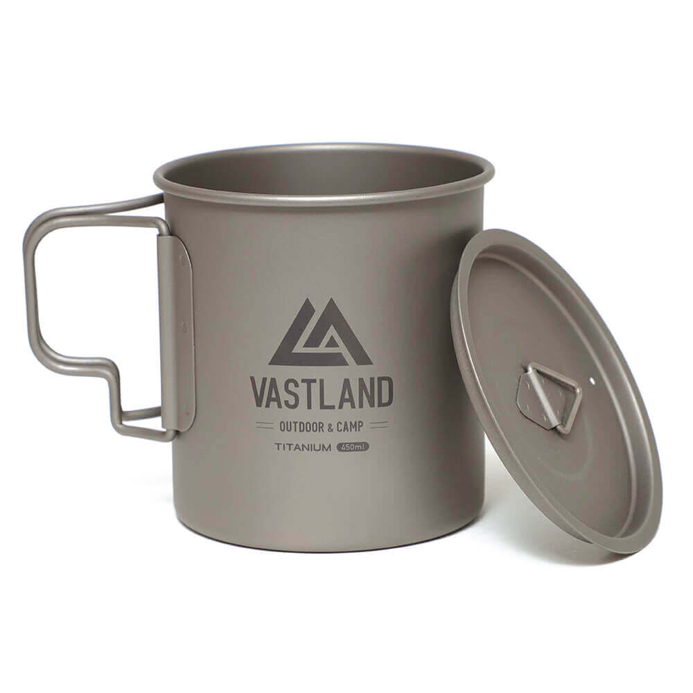 チタンマグカップ シングル 450ml フタ付き