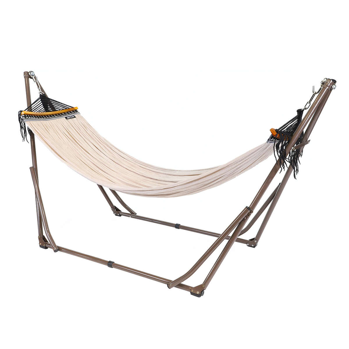 自立式ハンモック　茶×アイボリー