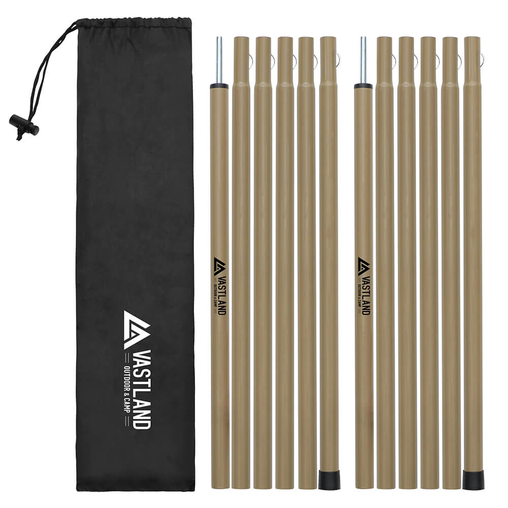 スチールテントポール 2本セット タン