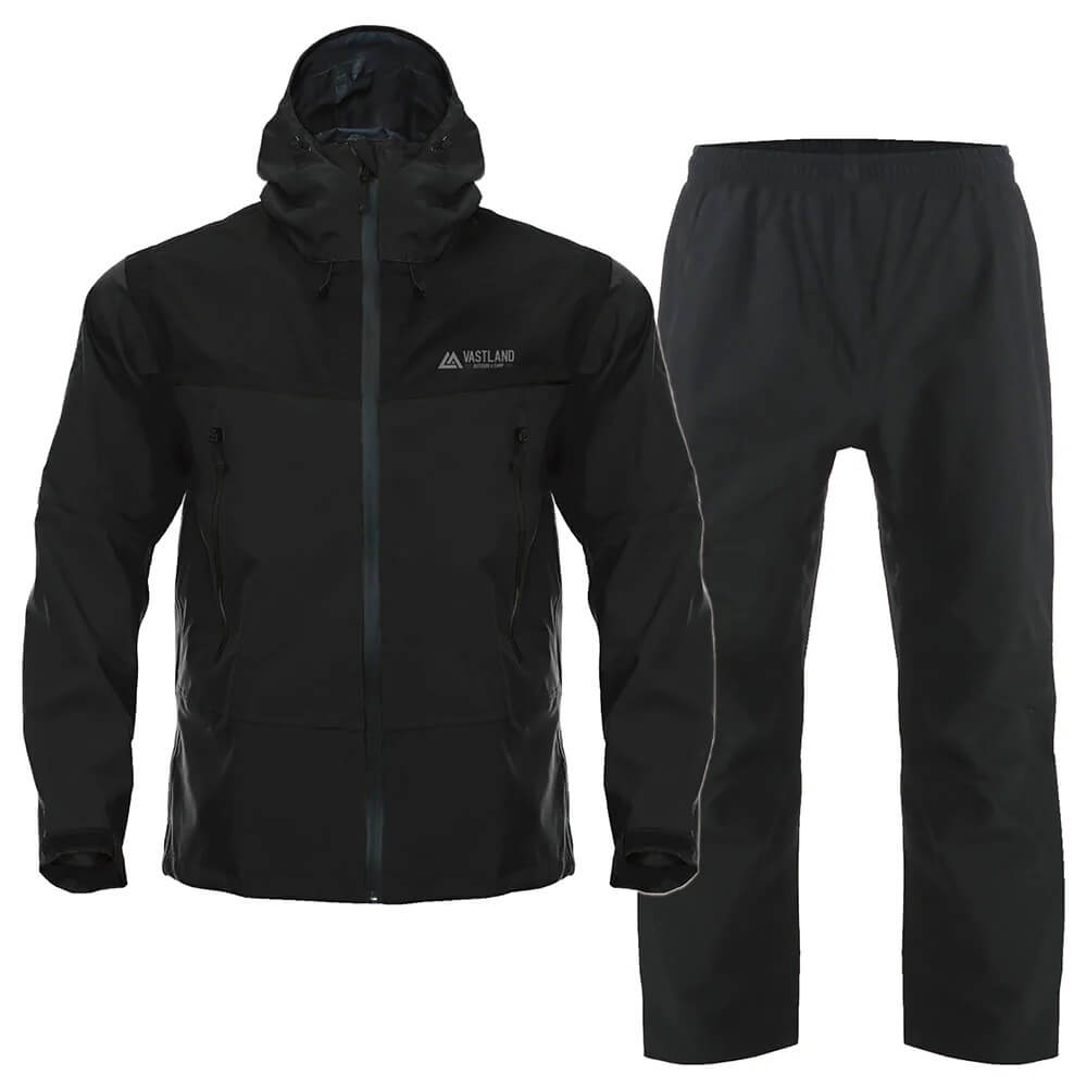 3レイヤー ストレッチレインウェア 上下セット XL ブラック