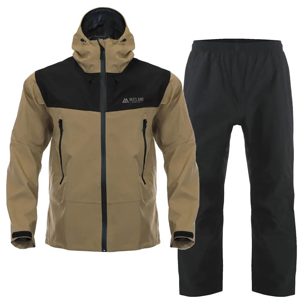 3レイヤー ストレッチレインウェア 上下セット XL タン