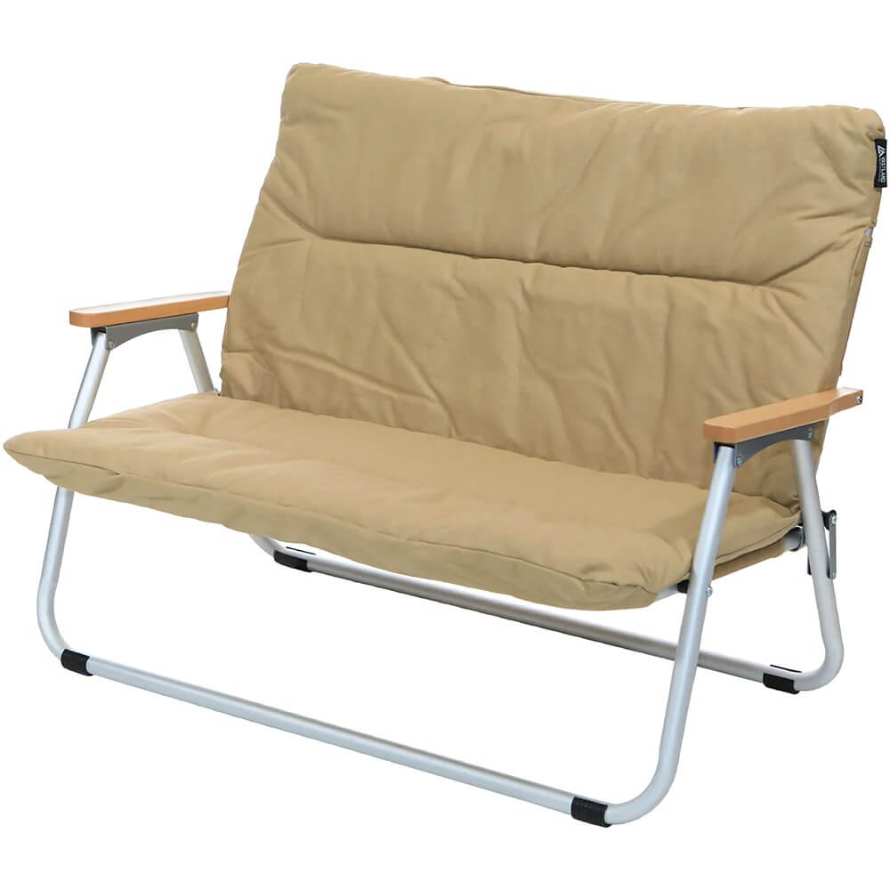 クッションカバー付き2人掛けアウトドアベンチ タン